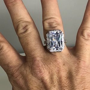 Extra Large AAA CZ halo cocktail ring